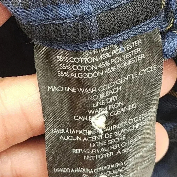 Slate & Stone Flannel Button Down Blue Plaid Men's Shirt XL - Picture 6 of 7